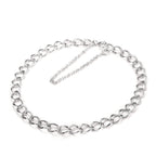 Sterling Silver Light Curb Chain Charm Bracelet