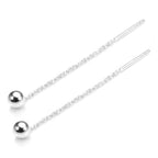 Sterling Silver 4mm Ball Pull Through Earrings