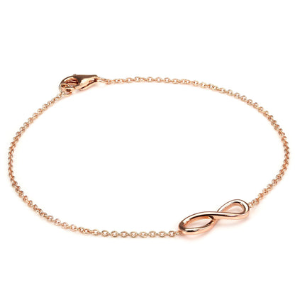Rose Gold Plated Sterling Silver Infinity Belcher Bracelet with Clasp