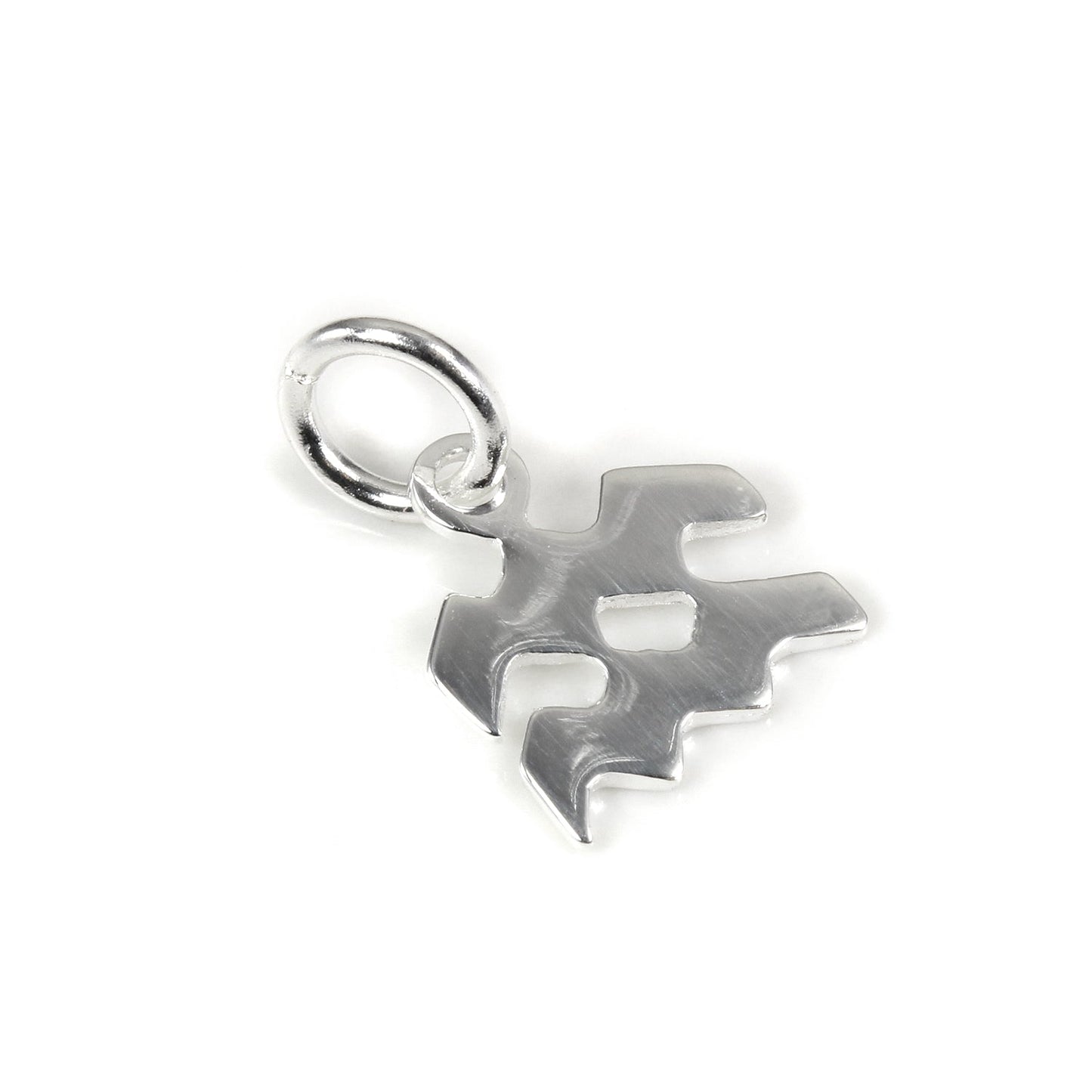 Small Sterling Silver 2D Aquarius Symbol Charm
