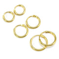 Gold Plated Sterling Silver Hoop Sleeper Earrings - 8mm - 35mm