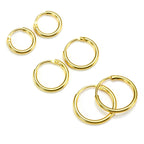 Gold Plated Sterling Silver Hoop Sleeper Earrings - 8mm - 35mm