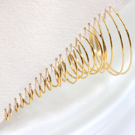 Gold Plated Sterling Silver Hoop Sleeper Earrings - 8mm - 35mm