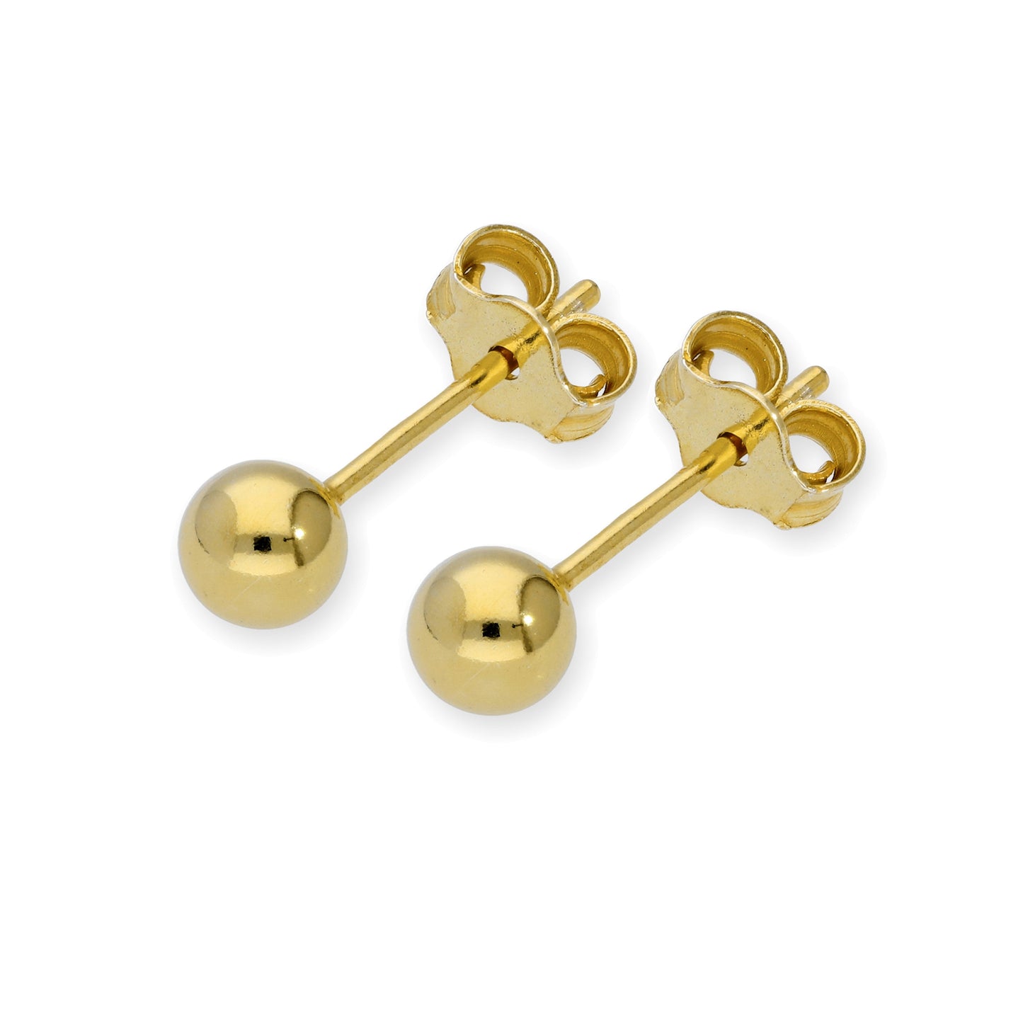 Gold Plated Small Sterling Silver Ball Stud Earrings 2mm - 6mm & Packs
