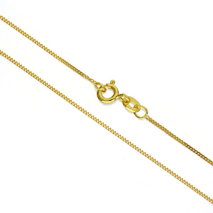 Gold Plated Sterling Silver Fine Diamond Cut Curb Chain