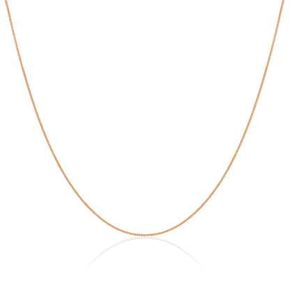 Gold Plated Sterling Silver Fine Diamond Cut Curb Chain
