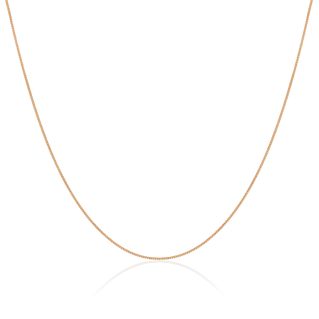Gold Plated Sterling Silver Fine Diamond Cut Curb Chain