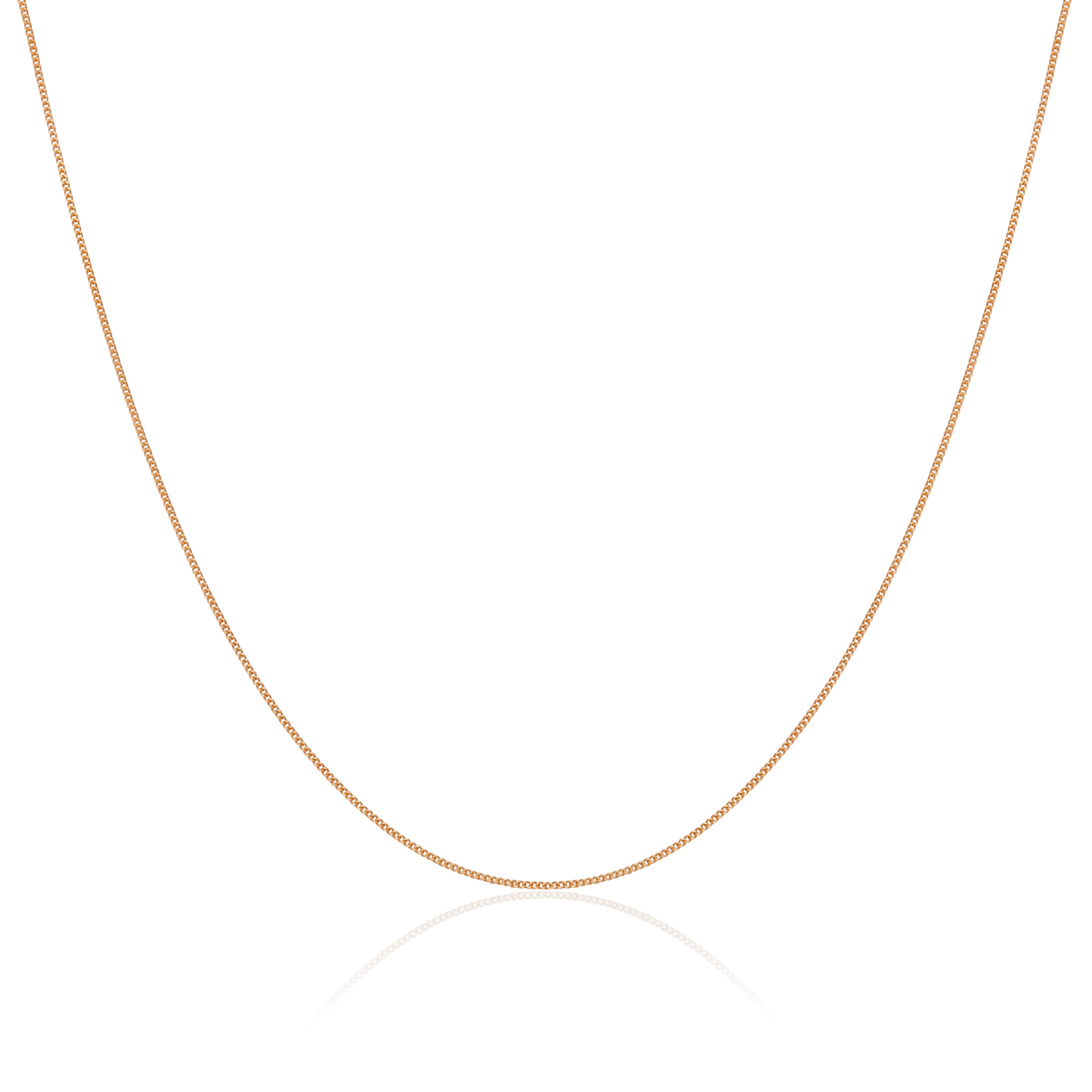 Gold Plated Sterling Silver Fine Diamond Cut Curb Chain