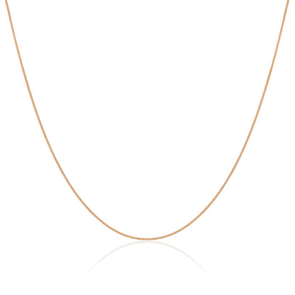 Gold Plated Sterling Silver Fine Diamond Cut Curb Chain