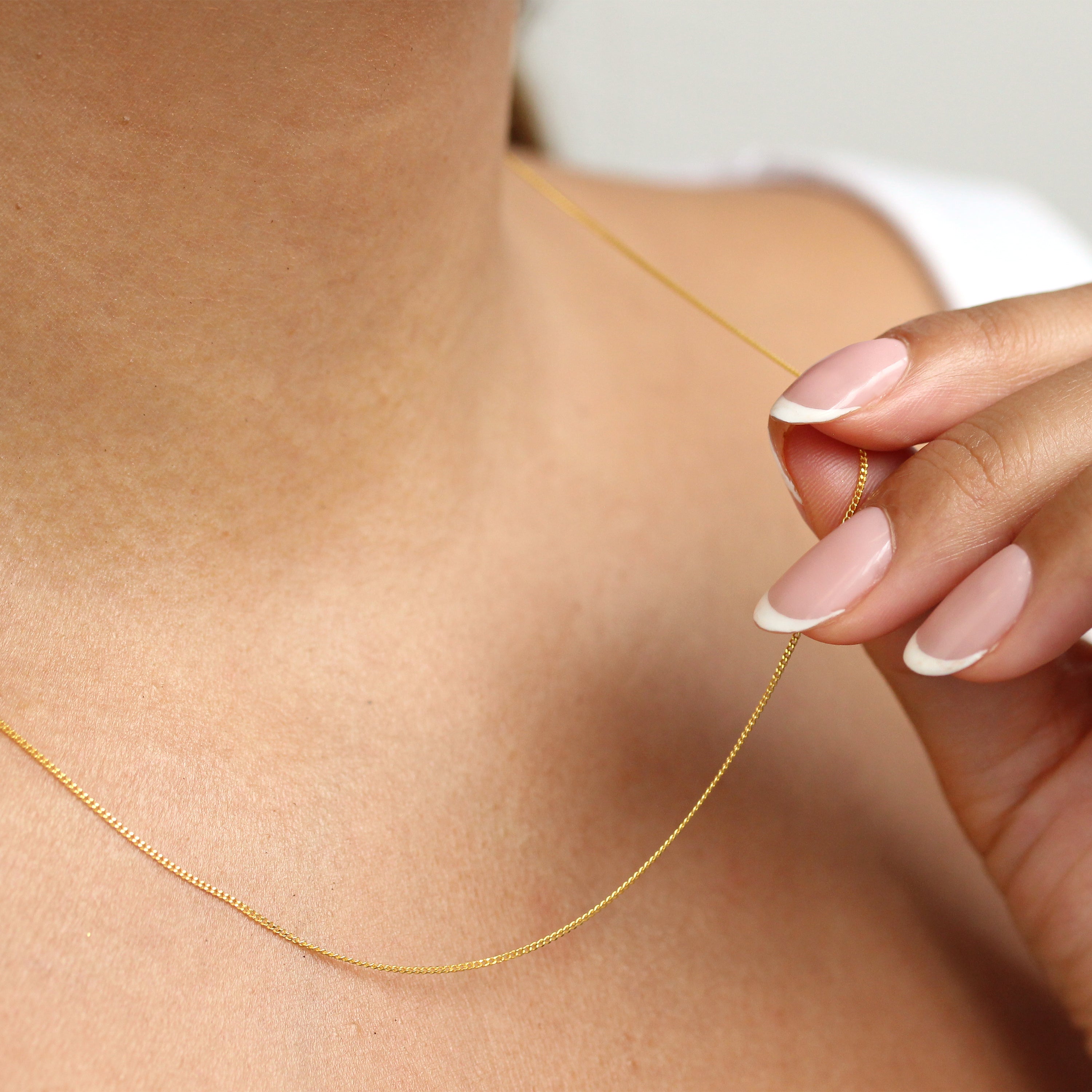 Gold Plated Sterling Silver Fine Diamond Cut Curb Chain