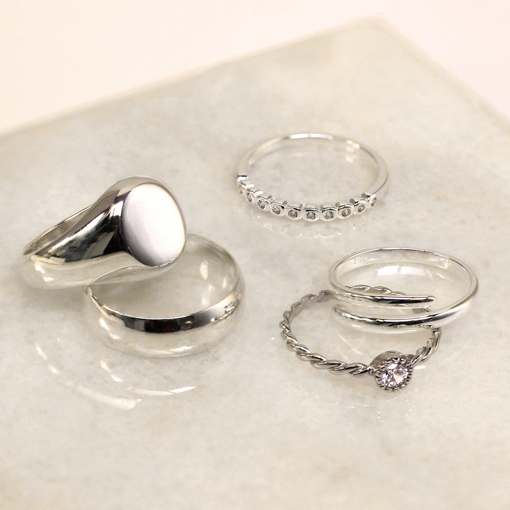 Sterling Silver Engravable Mens Signet Ring Size J - Z+1