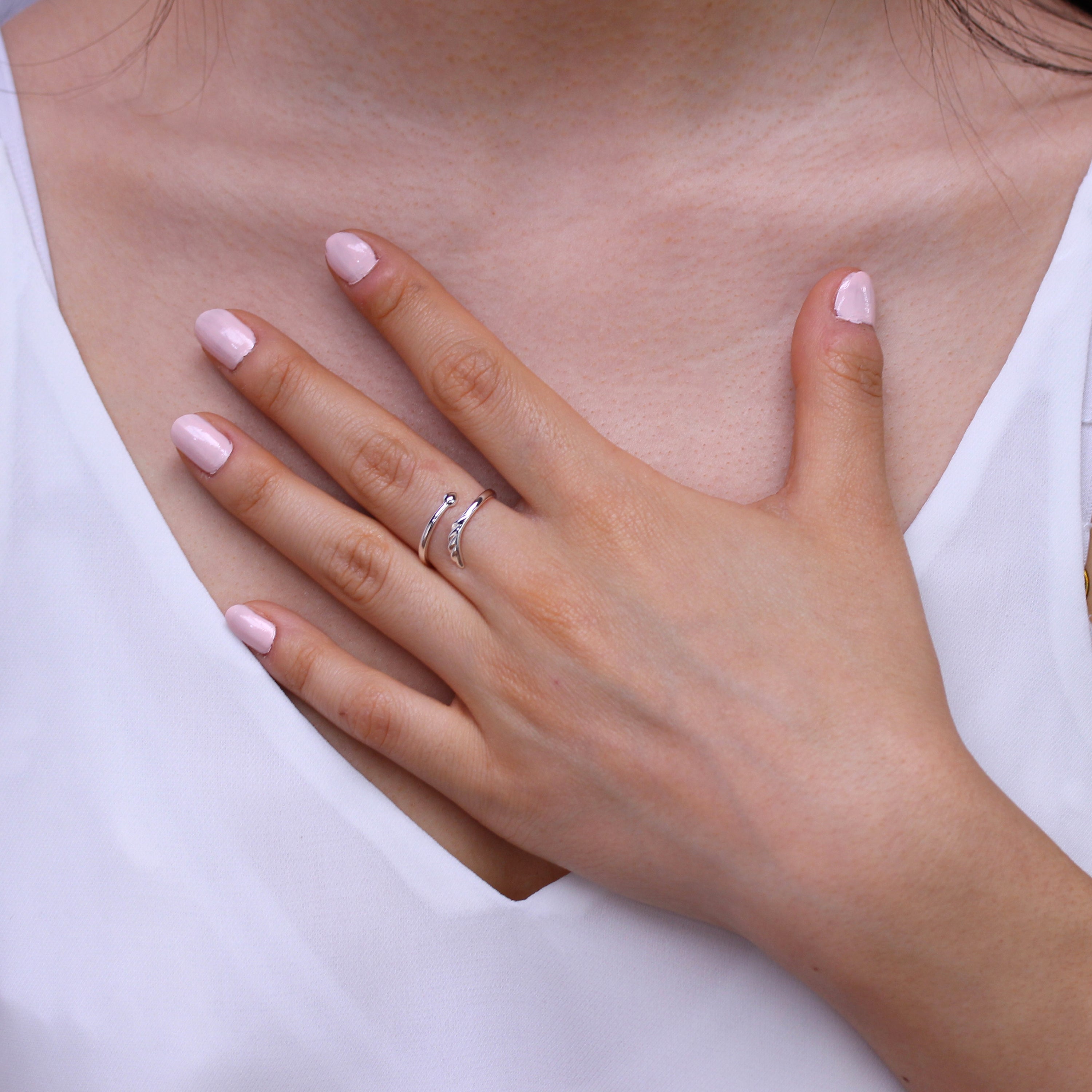 Sterling Silver Heart & Arrow Adjustable Midi Ring