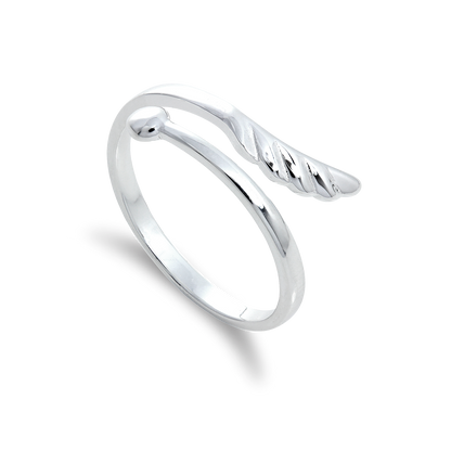 Sterling Silver Heart & Arrow Adjustable Midi Ring