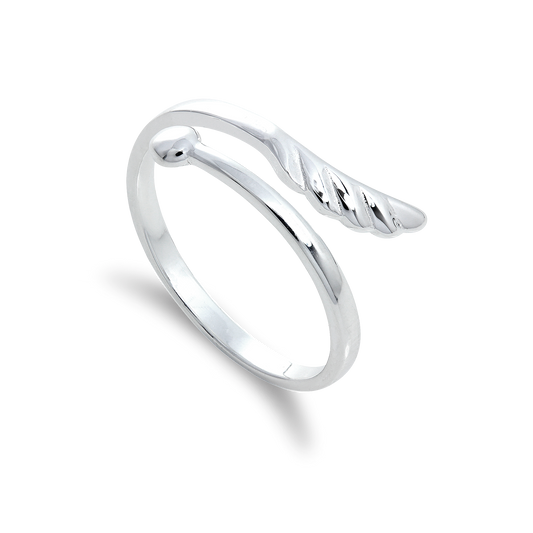Sterling Silver Heart & Arrow Adjustable Midi Ring