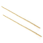 Gold Plated Sterling Silver 12mm Bar Threader Pull Through Earrings