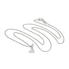 Sterling Silver Small 6mm Flat Heart Pendant Necklace 16 - 22 Inches