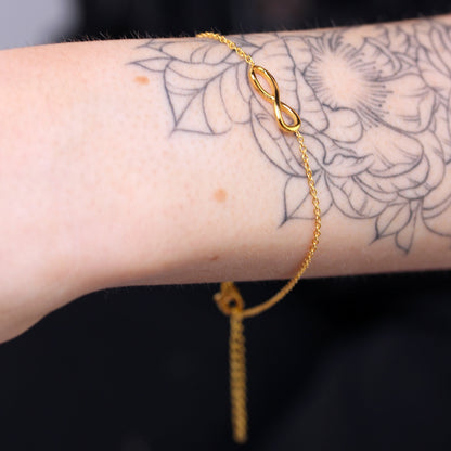 Gold Plated Sterling Silver Fine Infinity Bracelet with Clasp