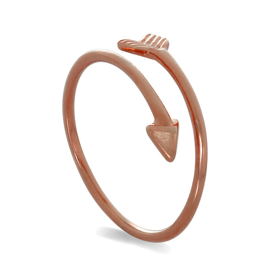 Rose Gold Plated Sterling Silver Arrow Design Adjustable Midi Toe Ring