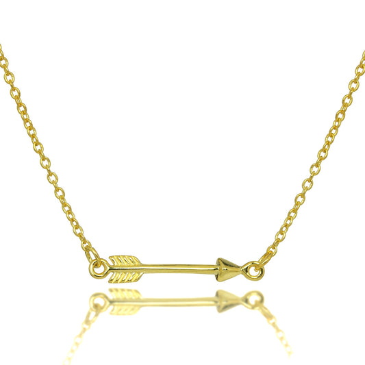 Gold Plated Sterling Silver 16 Inch Arrow Necklace Chain
