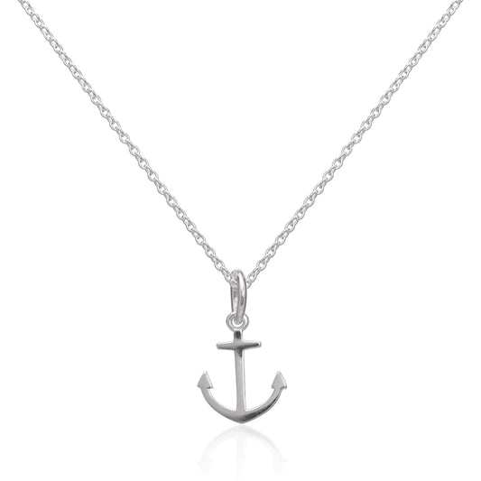 Sterling Silver Anchor Pendant Necklace 16 - 22 Inches