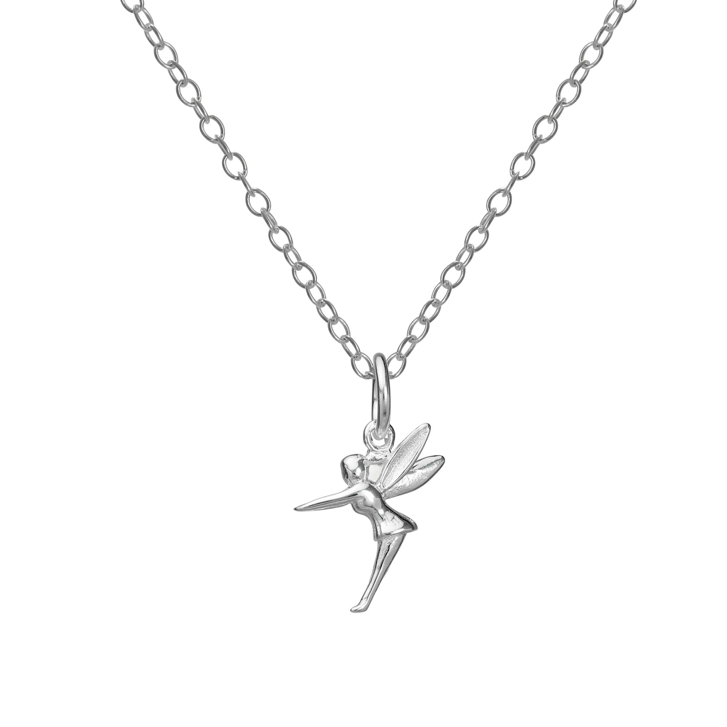 Sterling Silver Winged Fairy Pendant Necklace 14 - 22 Inches