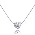 Sterling Silver Open Heart Bead Necklace 1mm Snake Chain