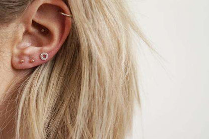 Rose Gold Plated Sterling Silver 2mm Ball Stud Earrings