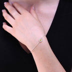 Sterling Silver & Gold Plated Daisy Flower Bracelet 7 Inches