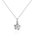 Simple Sterling Silver Flower Pendant Necklace 16 - 22 Inches