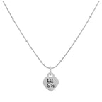 Sterling Silver Little Sister Heart Pendant Necklace 16 - 24 Inches