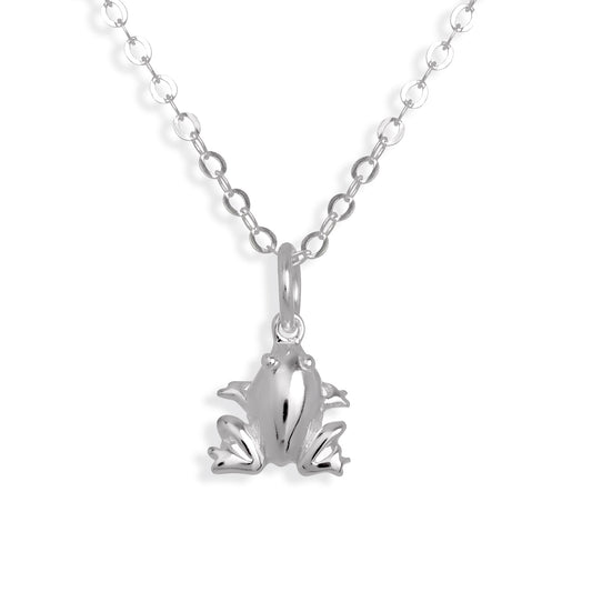 Sterling Silver Frog Necklace 16 - 22 Inches