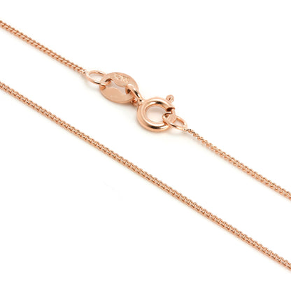 Rose Gold Plated Sterling Silver Fine Diamond Cut Curb Chain 14 - 32 Inches