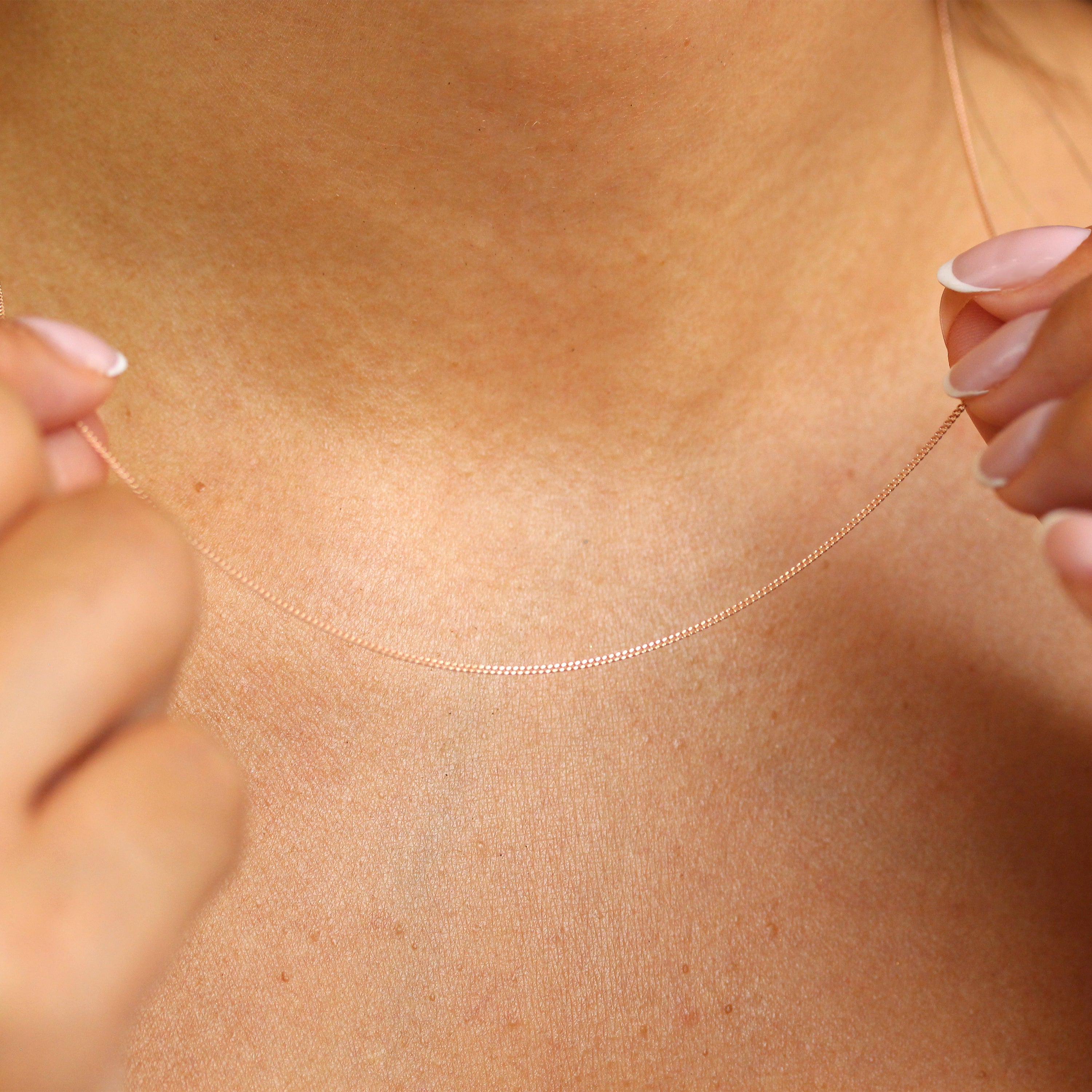Rose Gold Plated Sterling Silver Fine Diamond Cut Curb Chain 14 - 32 Inches