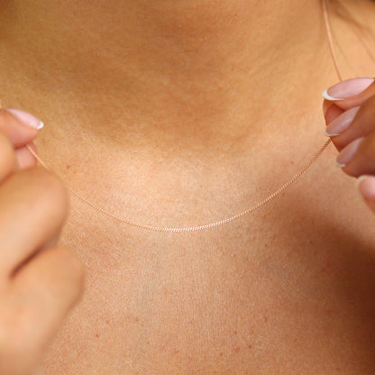Rose Gold Plated Sterling Silver Fine Diamond Cut Curb Chain 14 - 32 Inches