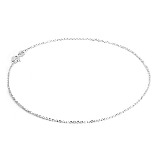 Sterling Silver Fine 10 Inch Trace Chain Anklet