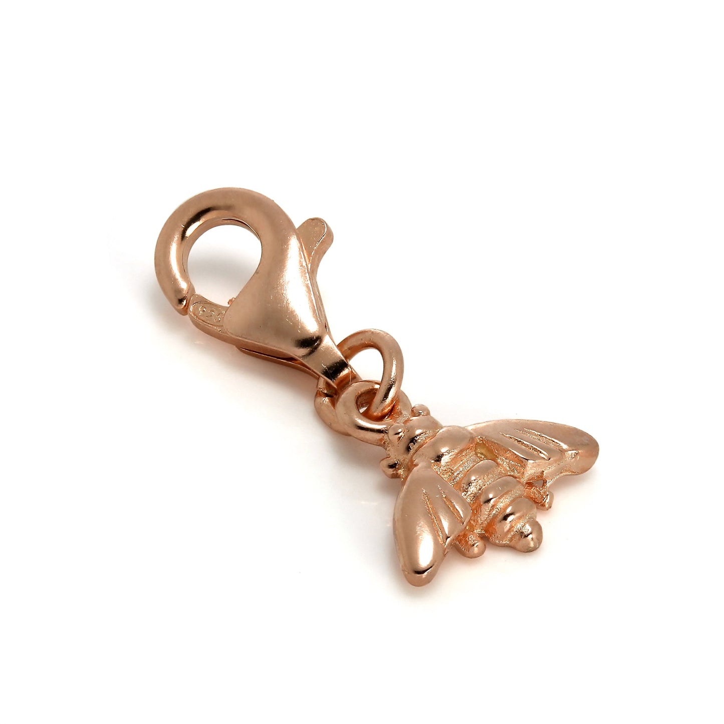 Rose Gold Plated Sterling Silver Bee Clip on Charm