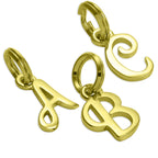 Gold Plated Sterling Silver Script Letter Charm A- Z