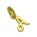 Gold Plated Sterling Silver Script Letter Charm A- Z