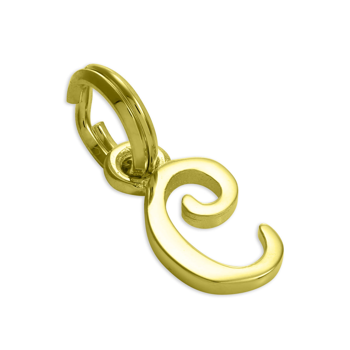 Gold Plated Sterling Silver Script Letter Charm A- Z