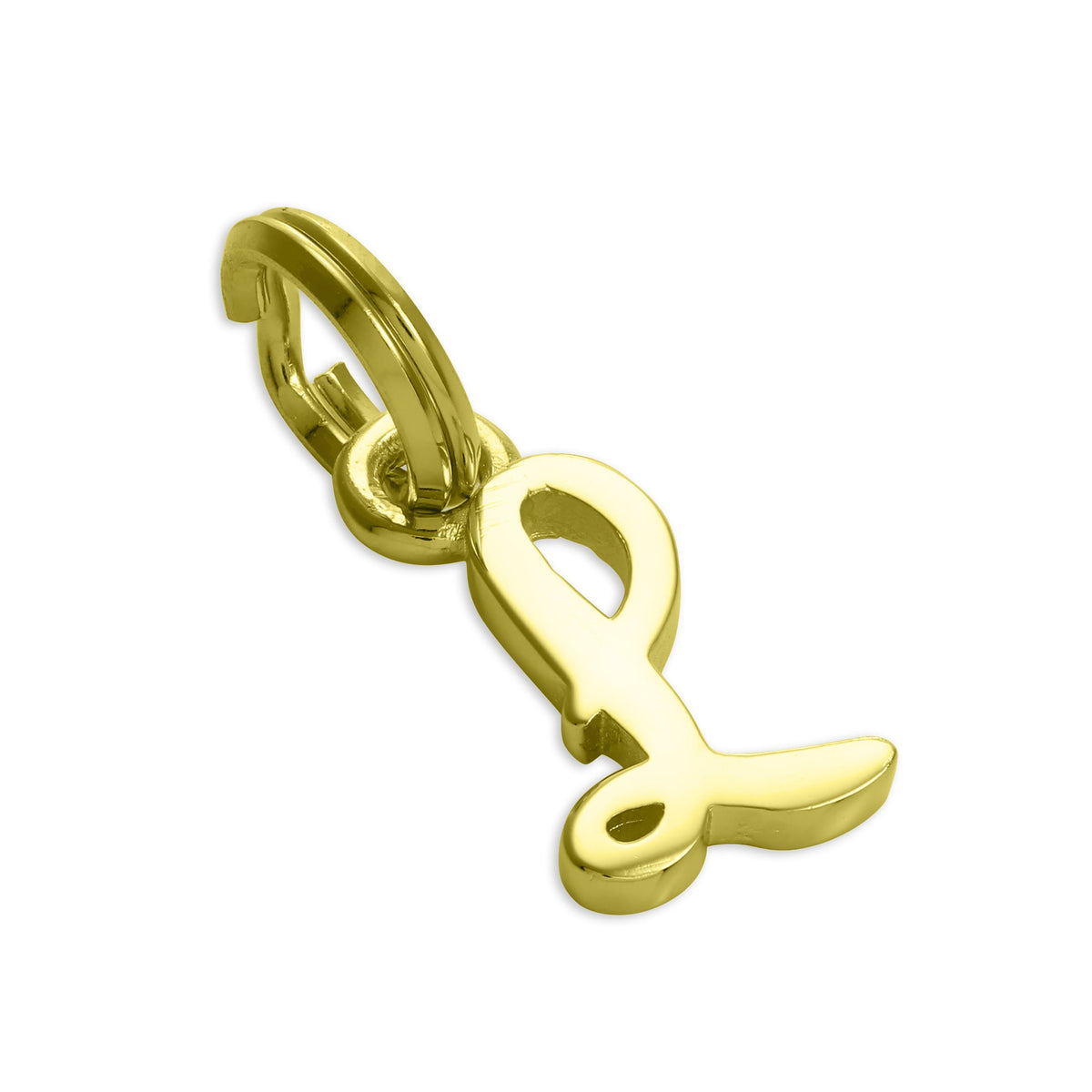 Gold Plated Sterling Silver Script Letter Charm A- Z