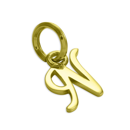 Gold Plated Sterling Silver Script Letter Charm A- Z