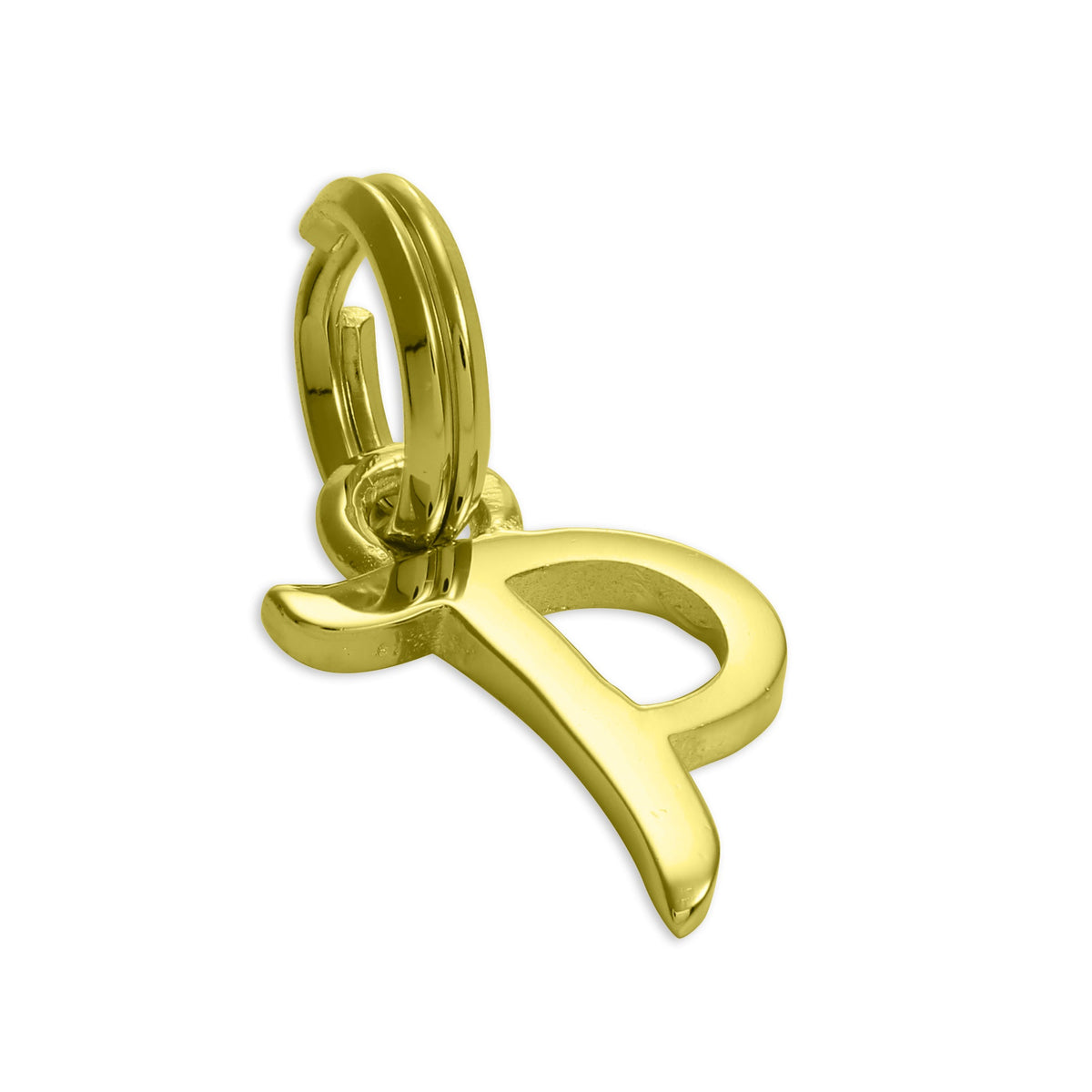Gold Plated Sterling Silver Script Letter Charm A- Z