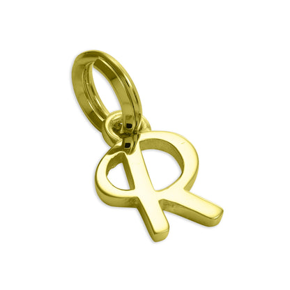 Gold Plated Sterling Silver Script Letter Charm A- Z