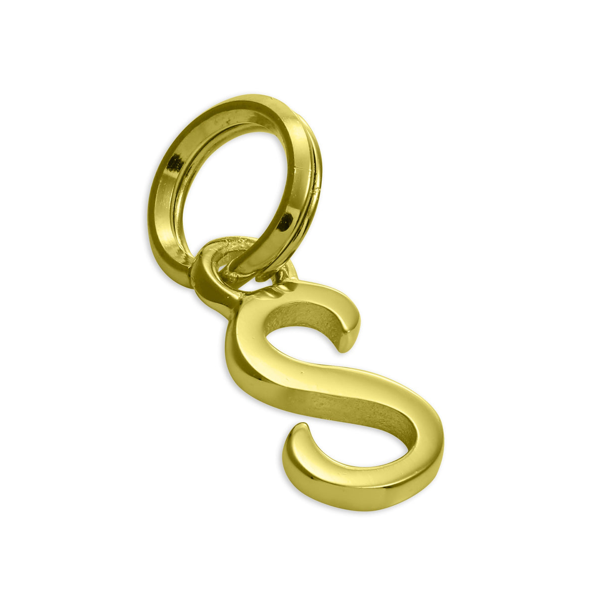 Gold Plated Sterling Silver Script Letter Charm A- Z