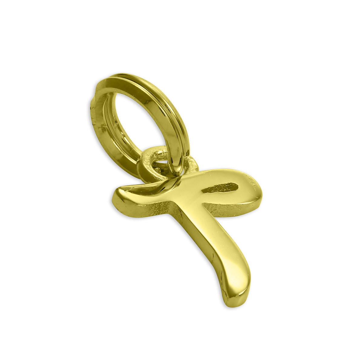 Gold Plated Sterling Silver Script Letter Charm A- Z