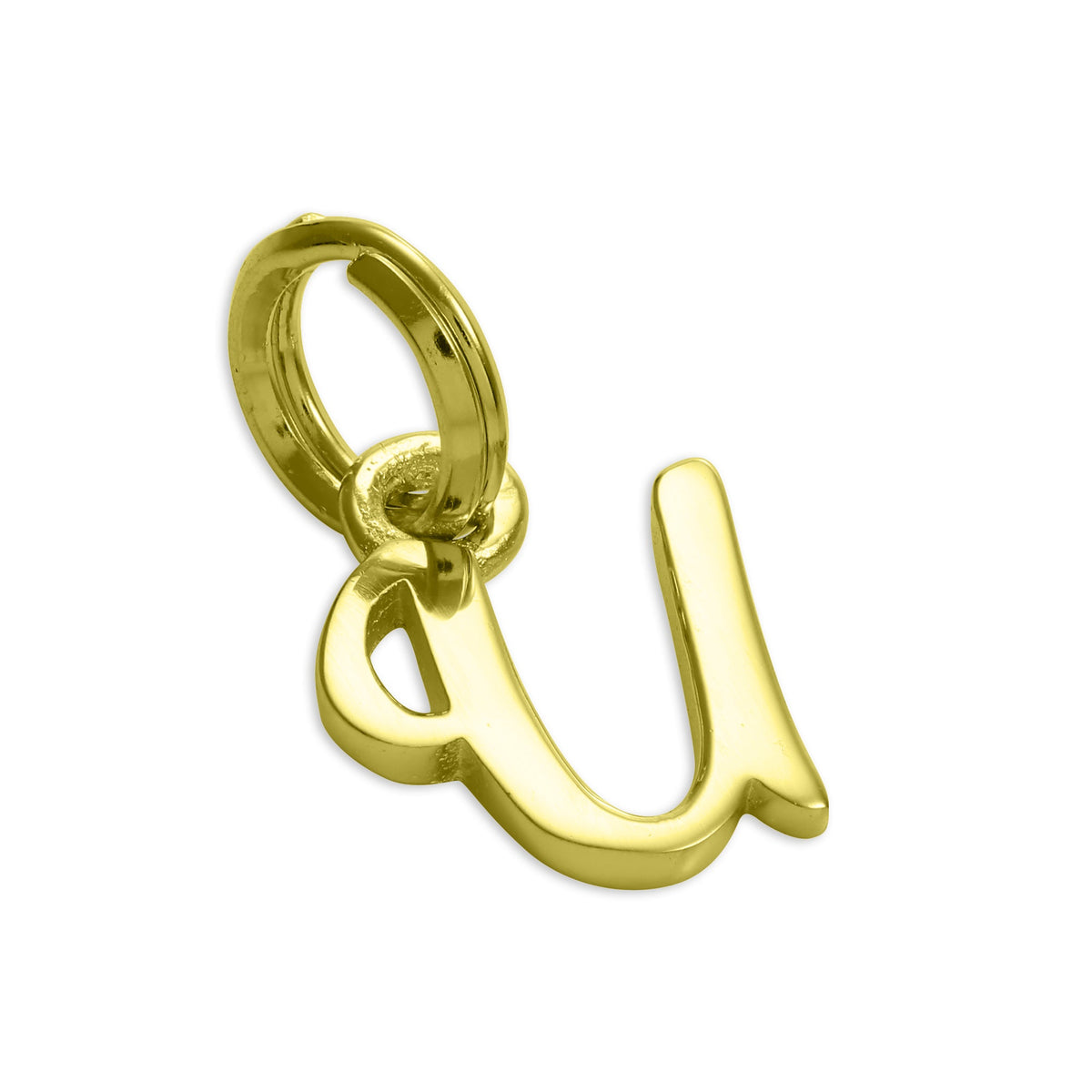 Gold Plated Sterling Silver Script Letter Charm A- Z
