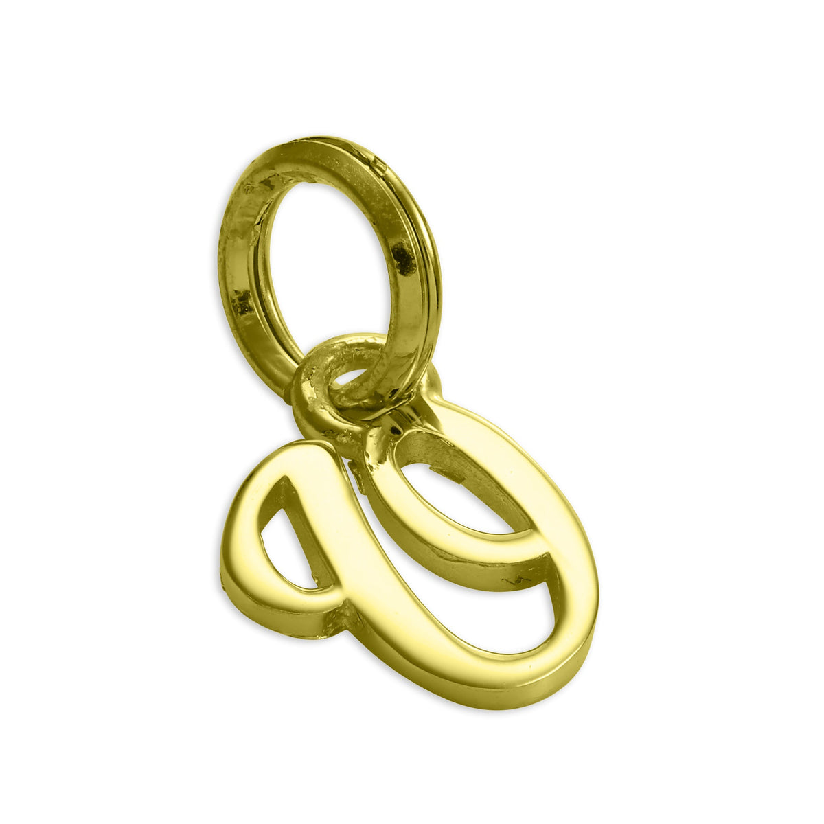 Gold Plated Sterling Silver Script Letter Charm A- Z