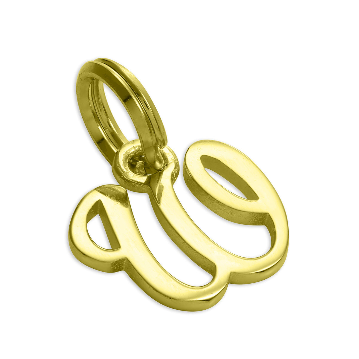 Gold Plated Sterling Silver Script Letter Charm A- Z