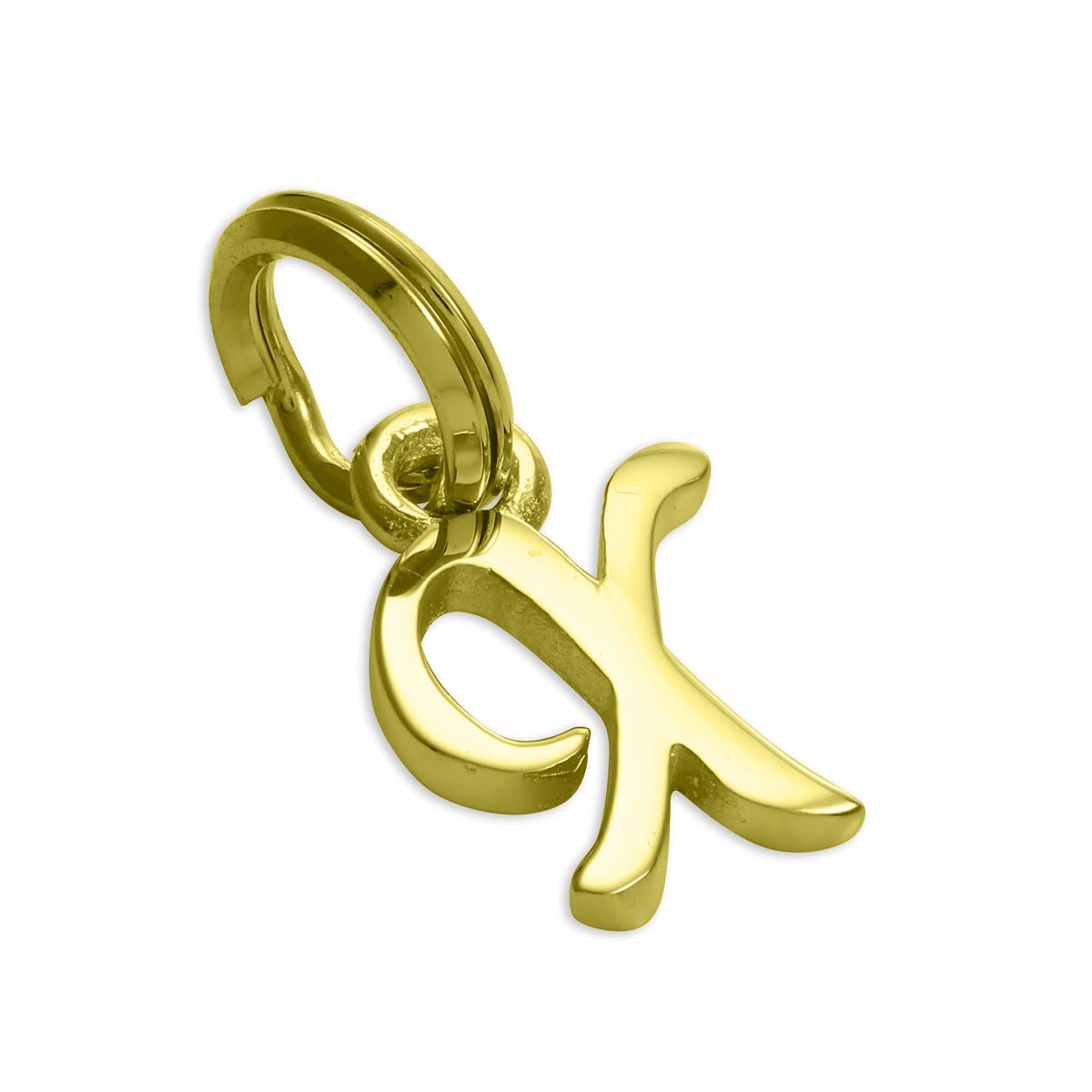Gold Plated Sterling Silver Script Letter Charm A- Z