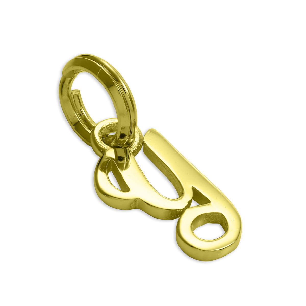 Gold Plated Sterling Silver Script Letter Charm A- Z